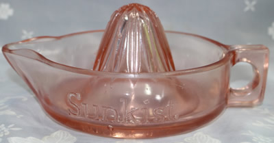 Pink glass SUNKIST juicer