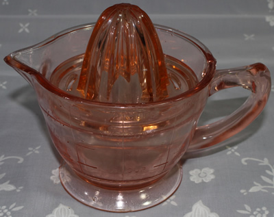 Pink US Glass Company 2 piece juicer