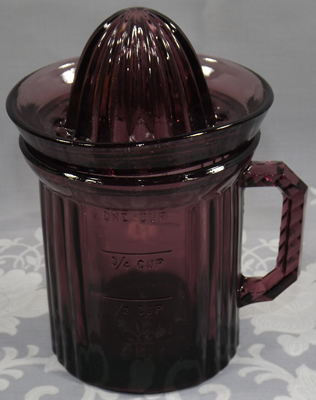 Purple glass reproduction Gillespie cup 2 piece juicer