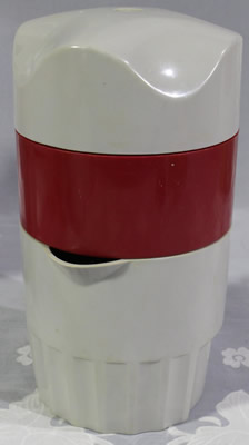 Red and grey 3 piece plastic juicer