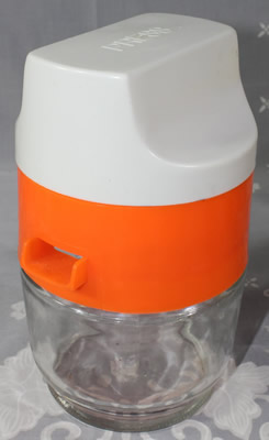 Gemco orange plastic on glass jar juicer