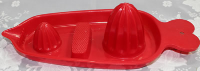 Australian Duperite red and cream  plastic 2 piece juicer