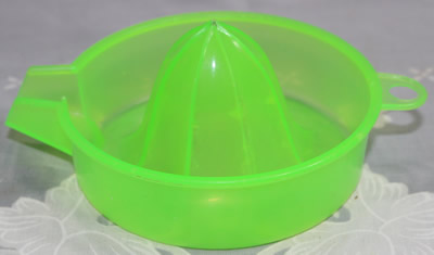 Translucent lime green BIPA plastic juicer