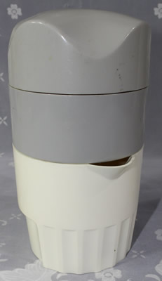3 piece white and grey hand press juicer
