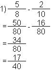 Addition and subtraction of fractions - 1